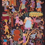 The Guinea Hen Lady, Embroidery by Francisca Chekacheke Nyazorwe, 26 x 33 (after a popular folk tale in Zimbabwe)