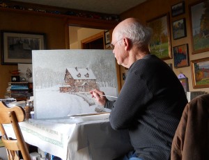 Quentin at his easel