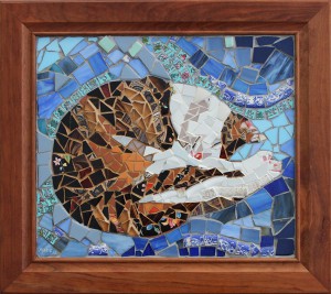 Cat on Blue