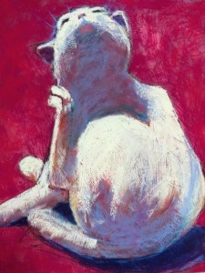 Jeanne Hamilton -Cat on Red