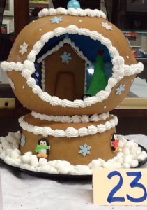 gingerbread house globe shaped