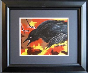 painting of crow