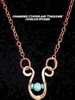 copper, turquoise, howlite stones