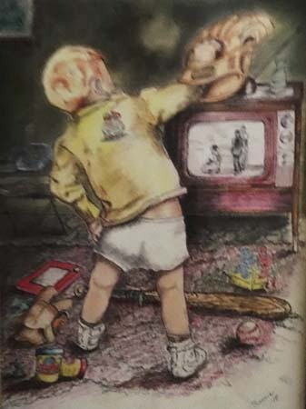 Child with baseball mitt