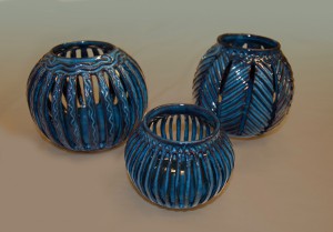 blue incised pottery