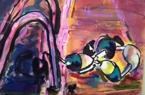 reddish tone pool scene