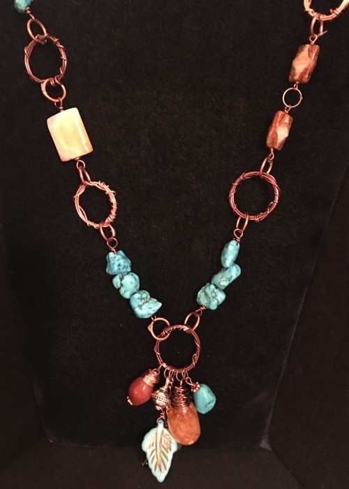 copper and turquoise necklace