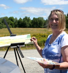 Artist painting plein air