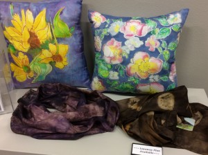 silk pillows and scarves