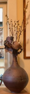 earthenware vase in shape of a flower