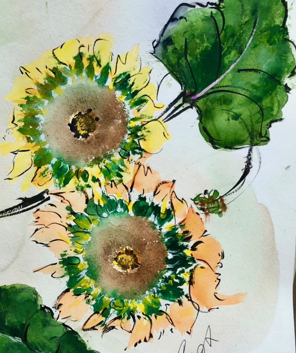 pair of sunflowers