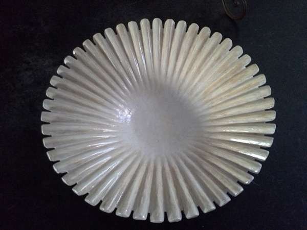 white shell-like plate