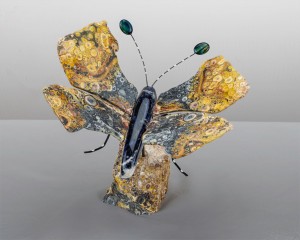 butterfly made from rock slabs