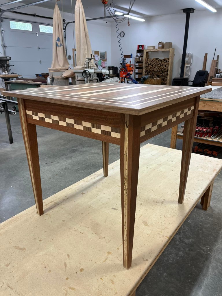 Square Inlaid Wood Table