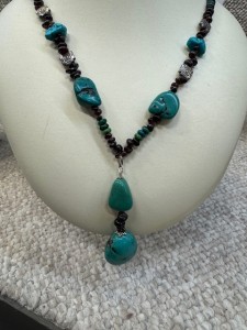 Turquoise and seed bead necklace