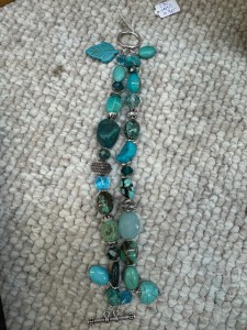 Turquoise and light blue beads with silver accents