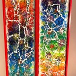 rainbow like colored glass mosaic