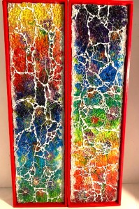 rainbow like colored glass mosaic