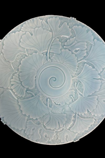 ginko leaf design in ice blue