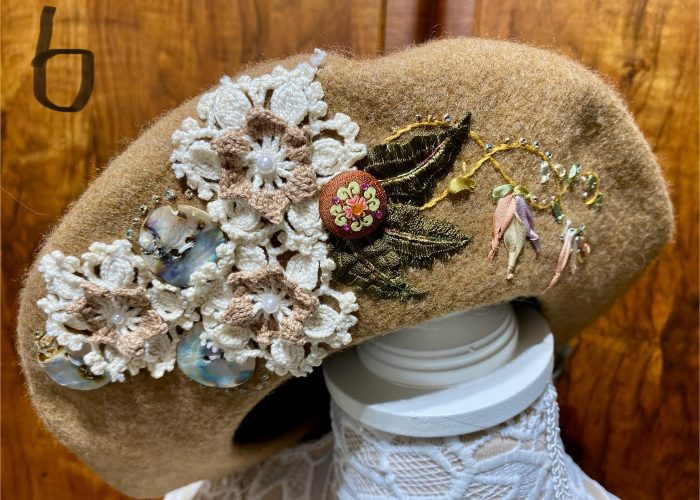 felted hat with embellishments