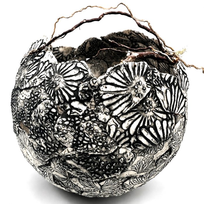 floral handled bowl